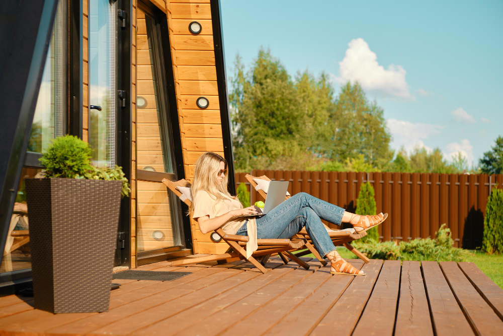 option pour l'extérieur entre une Terrasse bois et carrelage